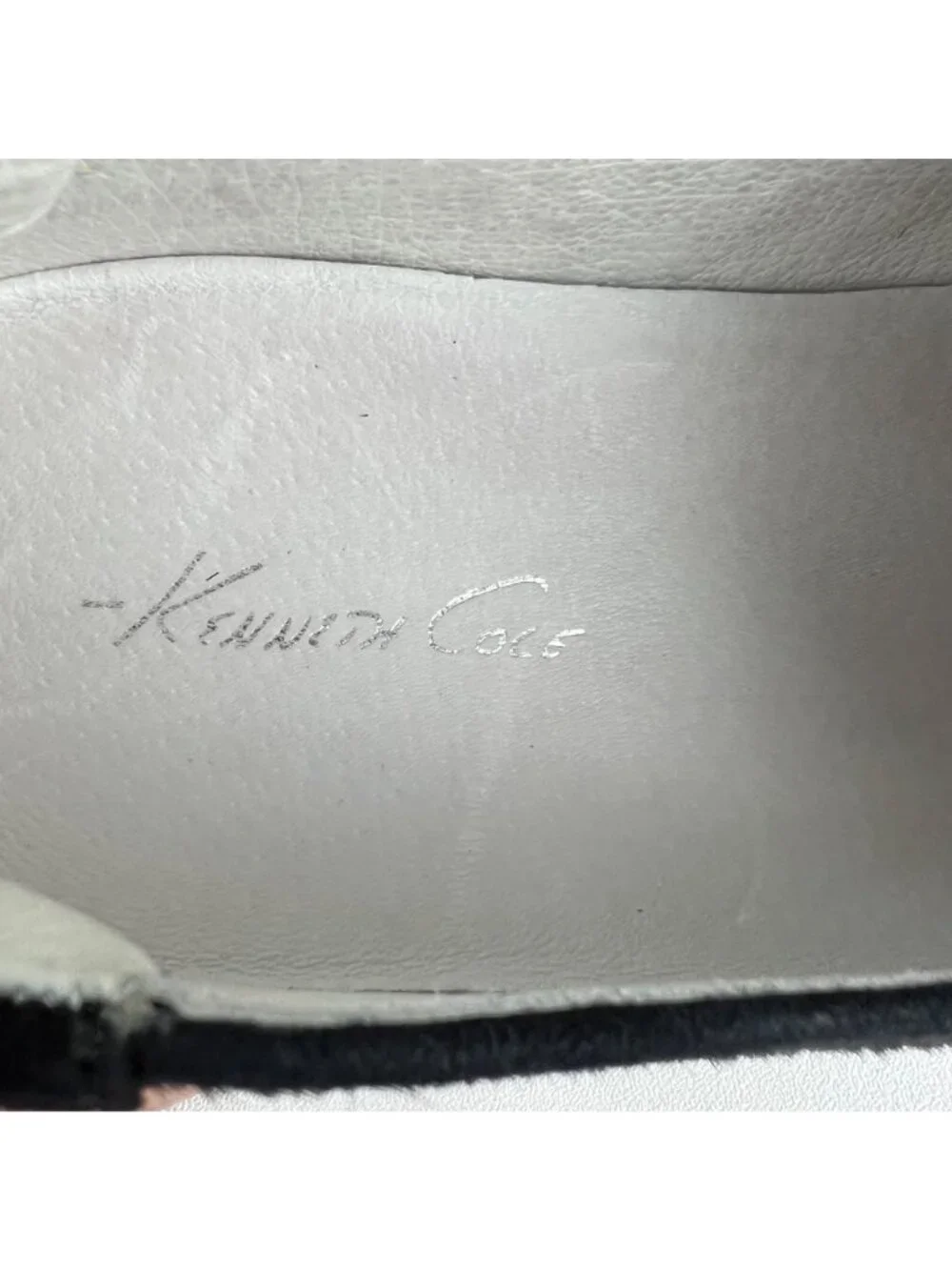 Kenneth Cole King Womens Sneaker Black Haircalf Fashion Slip On Shoes size 8
